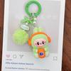 Cute Doll Sitting Flocking Bag Couple Car Keychain Pendant Mobile Phone Chain
