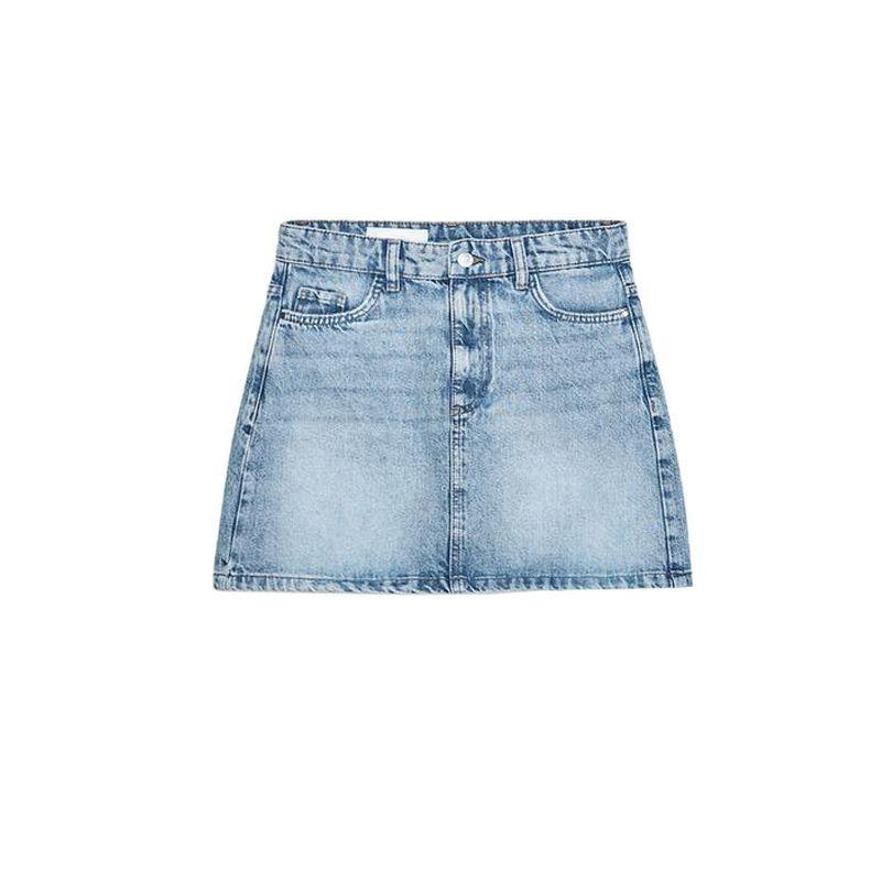 

Summer New Product Women s Clothes Metal Button Decoration Five Pockets Washed Cotton Denim Mini Skirt 1889069 Medium Blue L