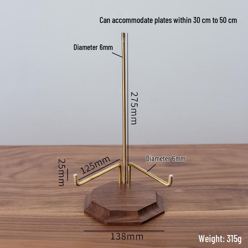 Solid Wood Plate Stand & Porcelain Holder Display Rack for Ornaments, Puer Tea Cakes