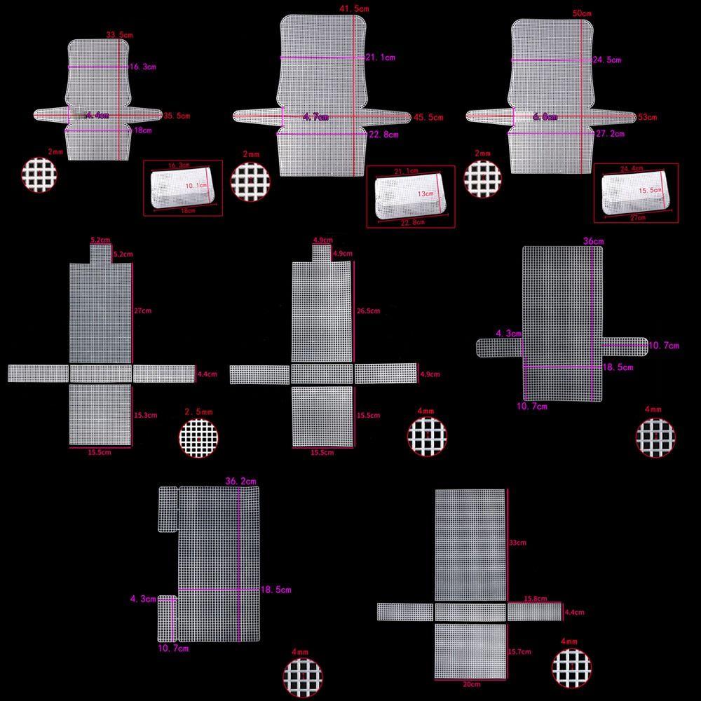 Plastic Weaving Plastic Mesh Cloth Handmade Craft Bags Making Grid Hook White Knitting Crochet Bags Plate Bag Accessories