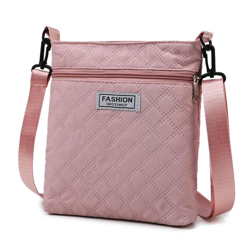 Borsa a tracolla semplice a griglia di diamanti a tinta unita per donna, borsa a spalla casual, borsa a tracolla piccola quadrata leggera e versatile