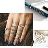 Retro 11Pcs Set Silver Gold Boho Fashion Arrow Moon Midi Finger Knuckle Rings Jewelry