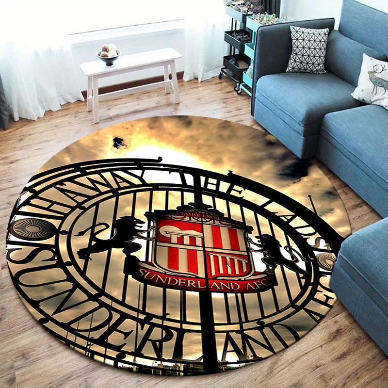 Sunderland AFC Round Area Rug,Carpet Rug for Living Room Bedroom Sofa Playroom Decor,Non-slip Floor Mat