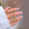 Luxurious Butterfly Necklace: Zirconia-Encrusted Titanium Steel with Gold-Plated Copper Pendant, Light Luxury Design