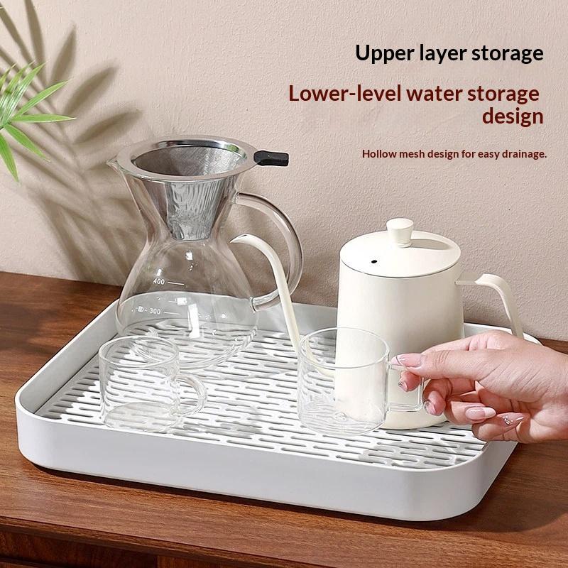 Rechteckiger Schalenständer Obst-Abtropfschale Essstäbchen-Box Küchen-Aufbewahrungsschale Wasserbecher-Abtropfschale Obstkorb Tee-Tabletts Organizer