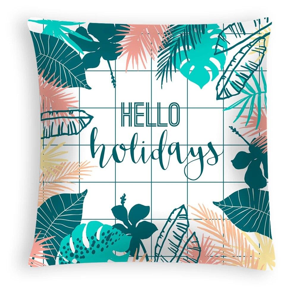 Tropical Summer Beach Style Coconut Tree Print Pattern Sofa Cushion Cover Pillowcase Home Party Car Bedding