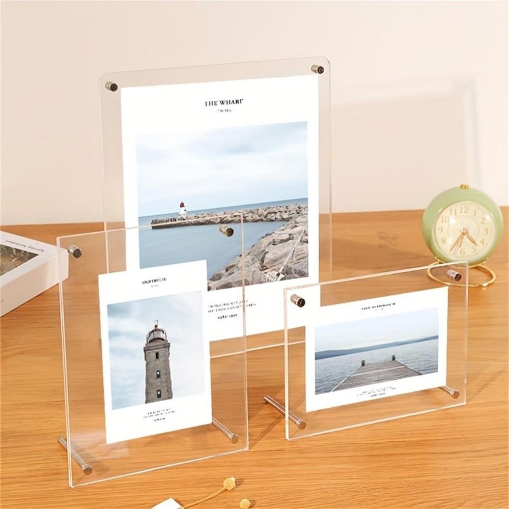 Transparent Photocard Display Stand Tilted Design Picture Frame New Poster Display Stand Desktop