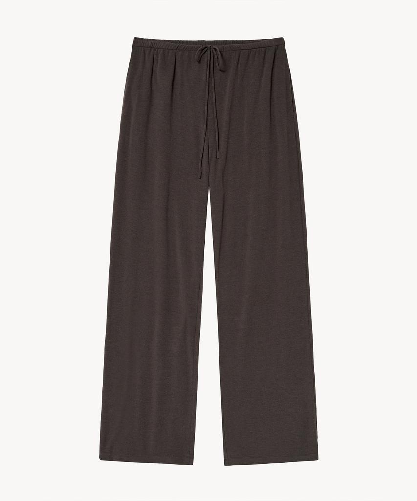 LADY VOLUME Lea Ribbed Wide Pants (Brown)