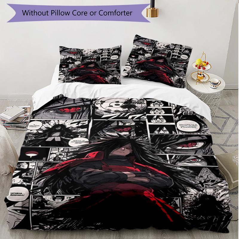 3pcs Duvet Cover Set (1*Duvet Cover + 2*Pillowcase, Without Core), Demon Slayer Print Soft All‑Season Bedding Set, Home Bedroom Decor Gift