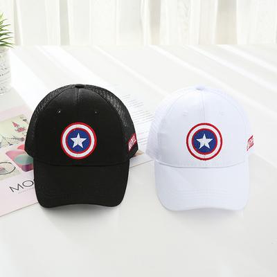 Kids Breathable Baseball Cap Mesh Star Shape Embroidery Cotton Cap