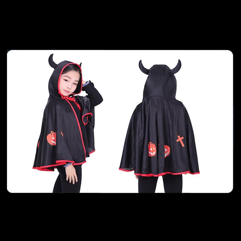 Witch Cartoon Halloween Party Cloak Hooded Cloak Cosplay Costume Cosplay Props Devil Horn Cloak