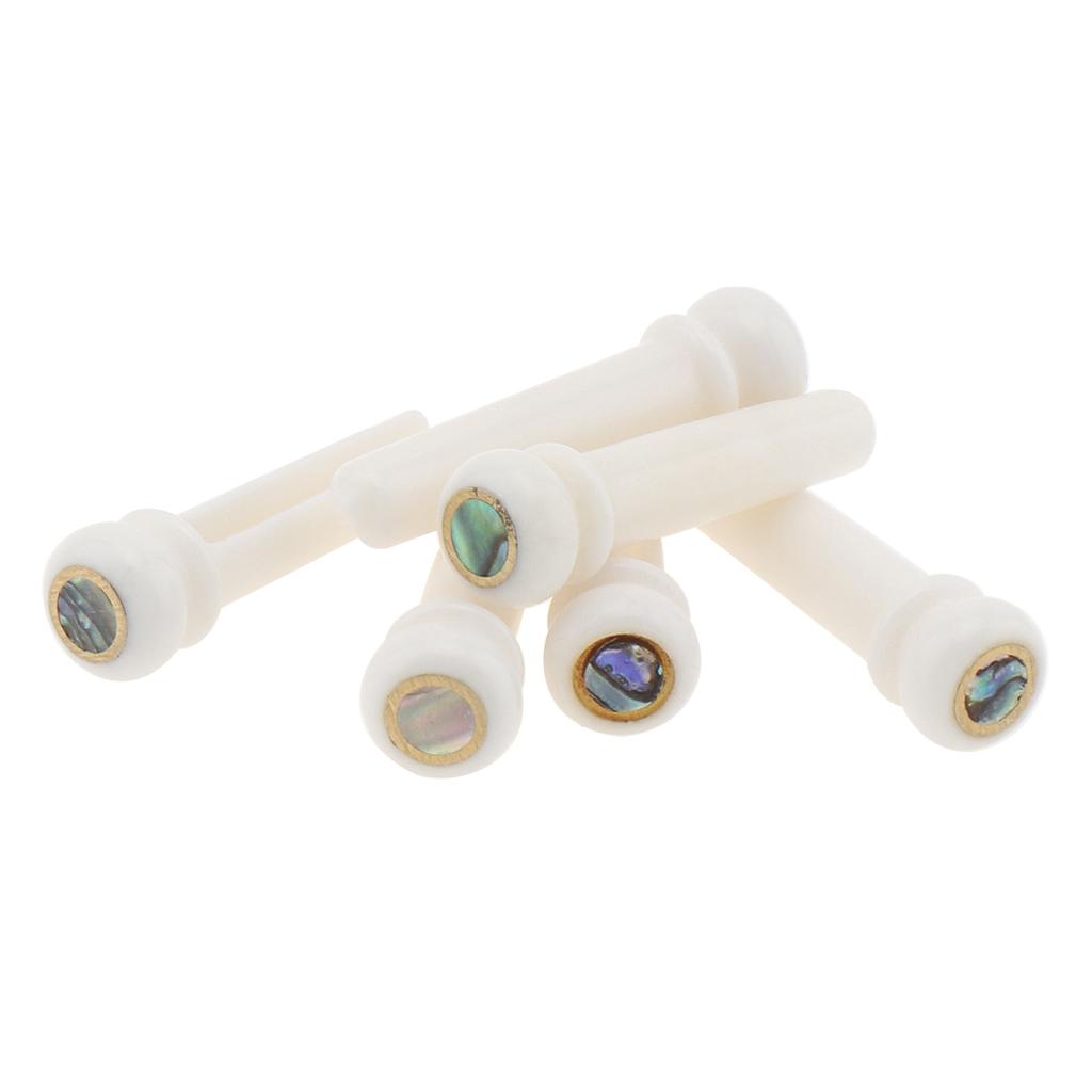 6pcs/lot Pure Bone Top Inlaid Abalone Shell Dots Acoustic Guitar Bridge Pins