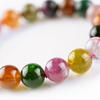 Tourmaline 11mm Inner Natural Power Stone [Eigado] Multi-Colored Bracelet, Beads, Diameter Approx. 17cm, Stone,