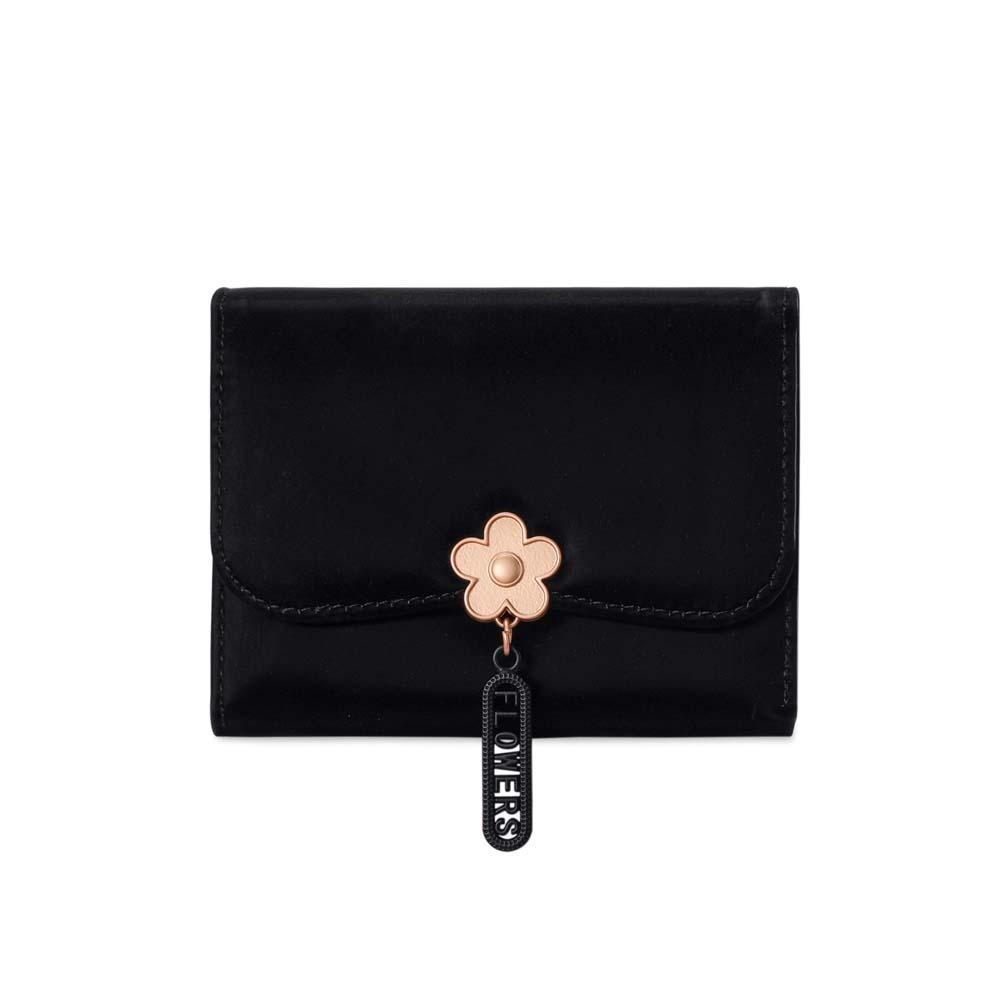 Portable Candy Color Wallet Pouch Multiple Card Short Leather Purse Anti-splash Water PVC Three Fold Card Bag Students