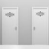 Self-Adhesive WC Doorway Sign Removable Bathroom Wall Sticker Toilet Door Stickers  Cabinet