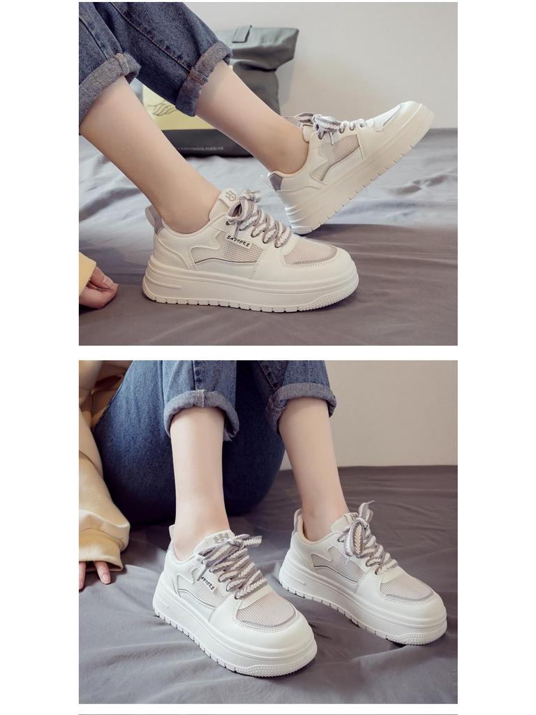 2025 Frühling/Sommer Damen Vielseitige Weiße Mesh Atmungsaktive Sneaker