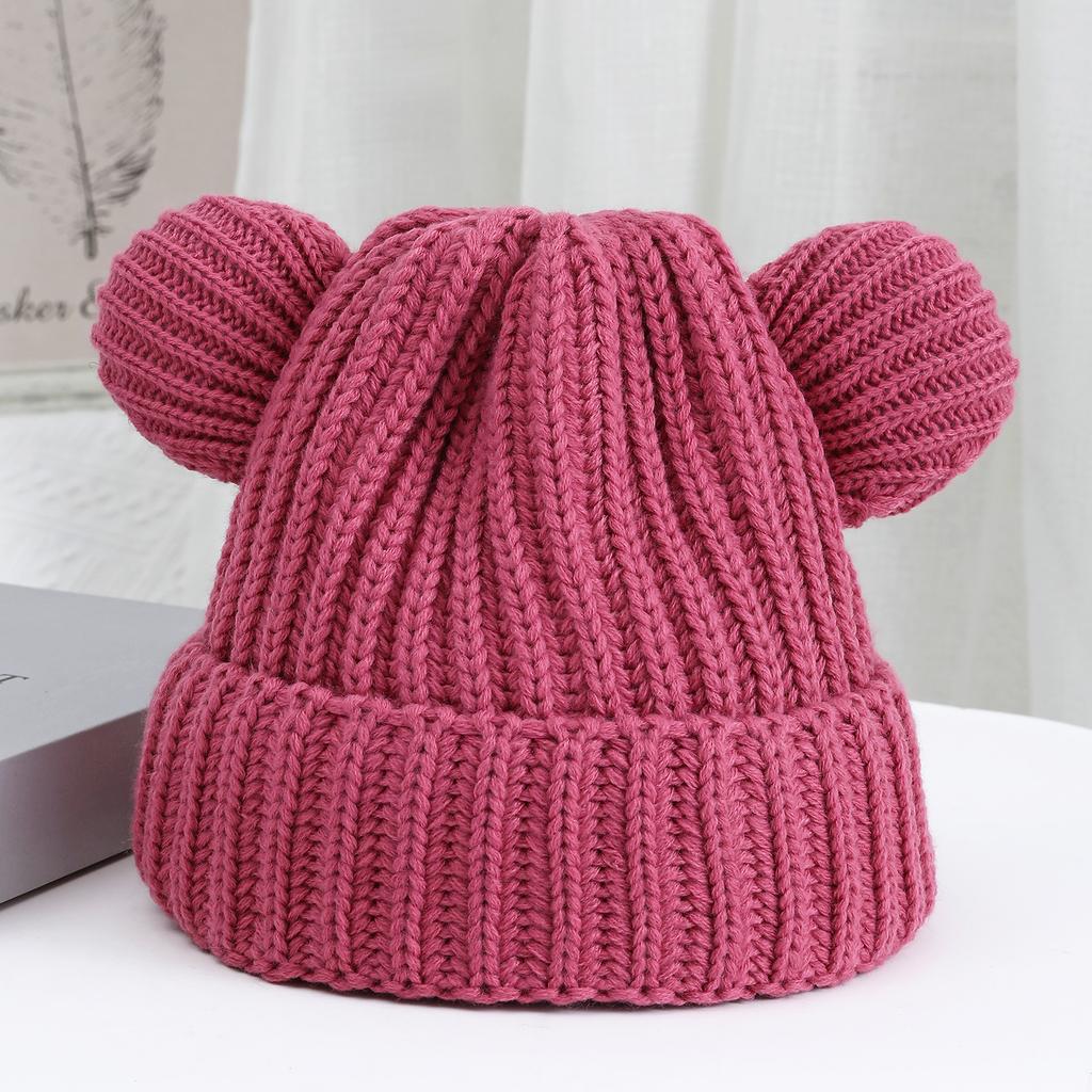 Bonnet en laine mignon avec oreilles d'ourson, épais et chaud, protège les oreilles et du froid, bonnet tricoté, nouveaux chapeaux à la mode pour l'automne et l'hiver