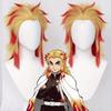 Anime Cosplay Wig, Rengoku Kyojuro Golden-Red Flame Hair High-Temperature Fiber Synthetic Hairpiece