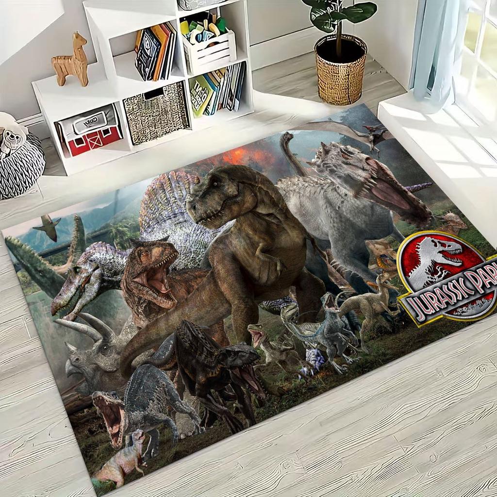 Classic Jurassic Park Dinosaur Movie Tyrannosaurus Rex Rug for Bedroom Living Room Sofa Home Doormat Decor,Non-slip Floor Mat