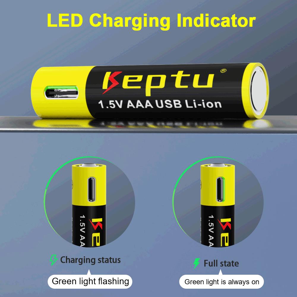 KEPTU 1000mWh 1.5V AAA Rechargeable Li-Ion Battery AAA 3A Bateria Batteries for Camera Toy Car Clocks Computer Motherboard