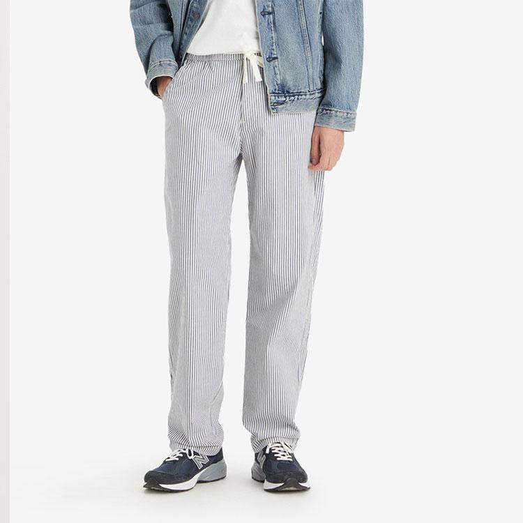 Levis Color Block Striped Comfortable Straight Leg Casual Pants Men Bottoms Blue White A7362-0003