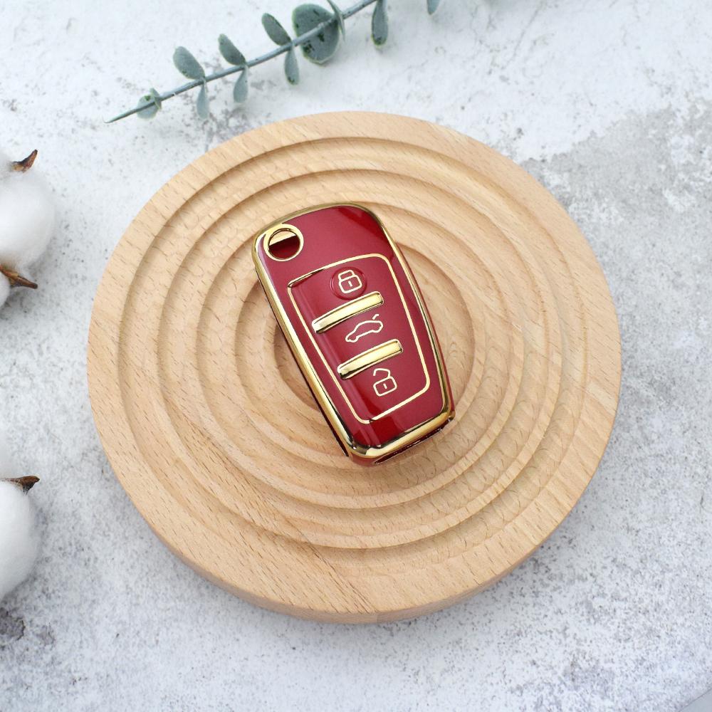 

Чехол для ключей из ТПУ, брелок для A1 A3 A4 8P 8L 8V A5 B6 B7 A6 A7 C5 C6 Q3 Q5 Q7 4F S3 S4 S6 RS3 TT красный