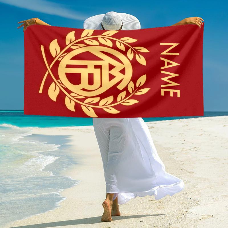 Personalized Royal Soccer Team Crest Beach Towel Microfiber Beach Towel Thin Absorbent for Beach Swimming Yoga Bath Sports. 0910123