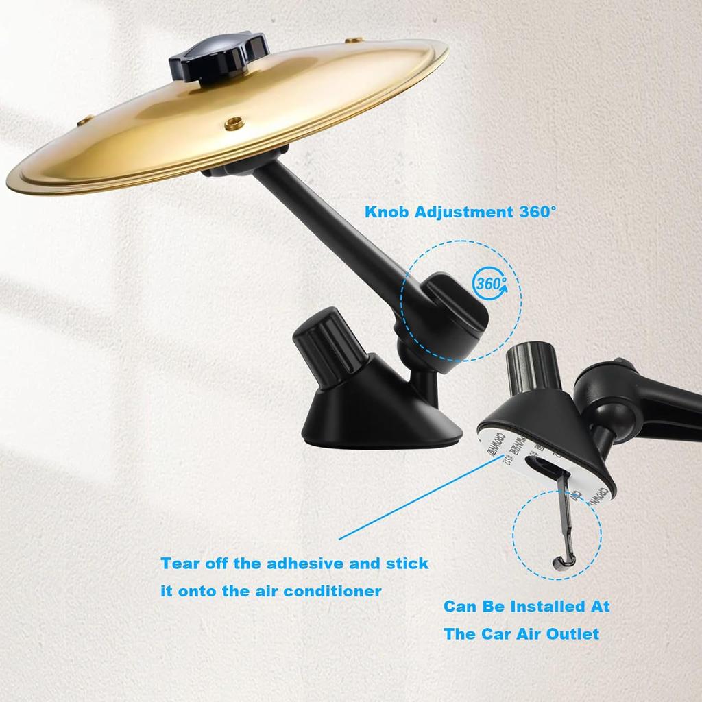 2 Pack Car Cymbal Air Vent, Mini Car Crash Cymbals for Car Dashboard, Mini Car Drum and Cymbal Style Vent Clip for Fun Driving, Drummer Music Lovers