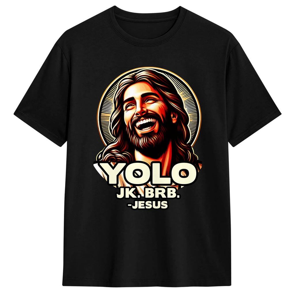 Casual TShirt Summer Easter Yolo Jk BRB Jesus Trendy Cool T Shirts Cotton Tshirt for Unisex YK Retro Short Sleeve Top Tees