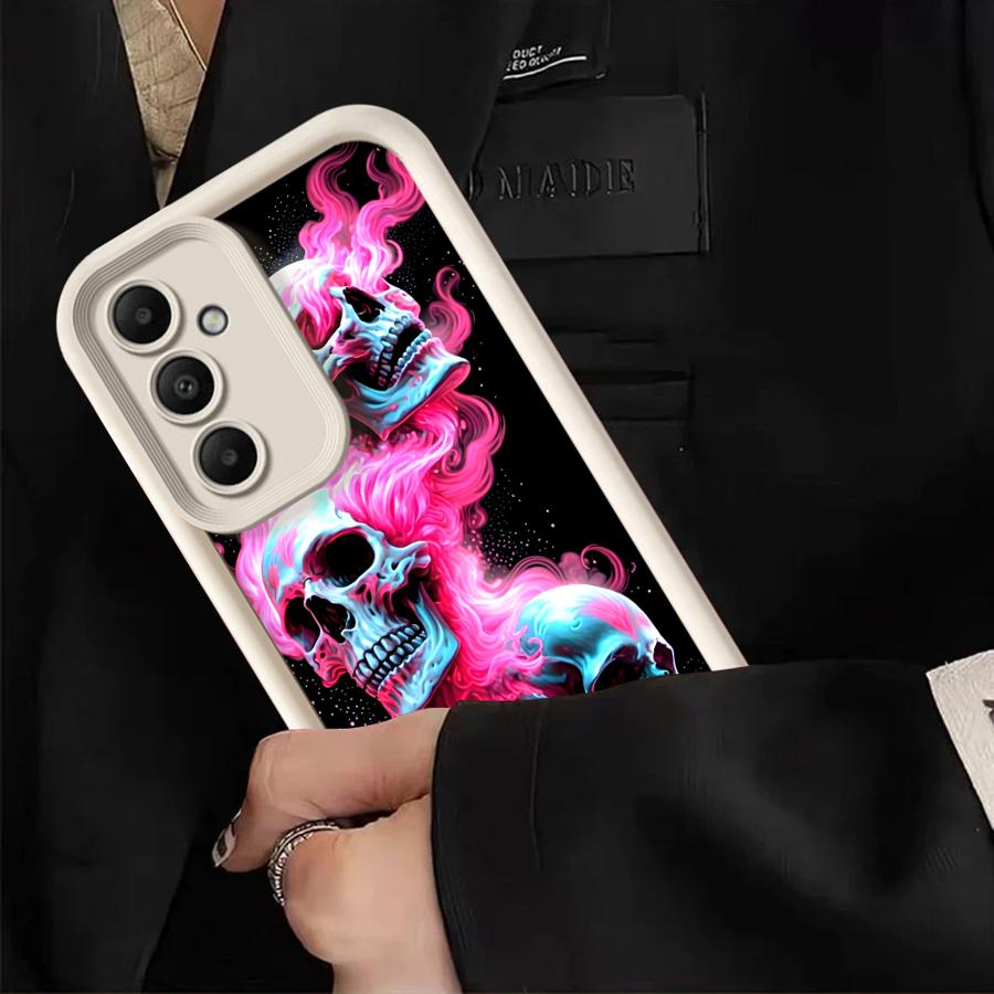 Pink Skull Pattern Soft Shell Case for Samsung Galaxy A23 A12 A33 A14 A56 A34 A24 A13 A32 A16 A36 A26 A22