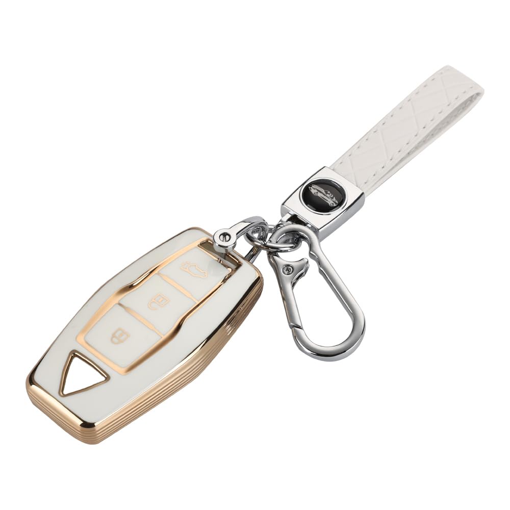 Kinotaka Outlander Smart Key Case for Mitsubishi New Outlander PHEV 2022 Gn0w Professional Design Key Holder, White