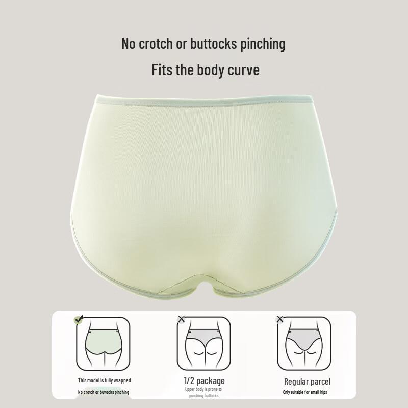 Nanjiren Women's High-Waist Cotton Briefs 4-Pack