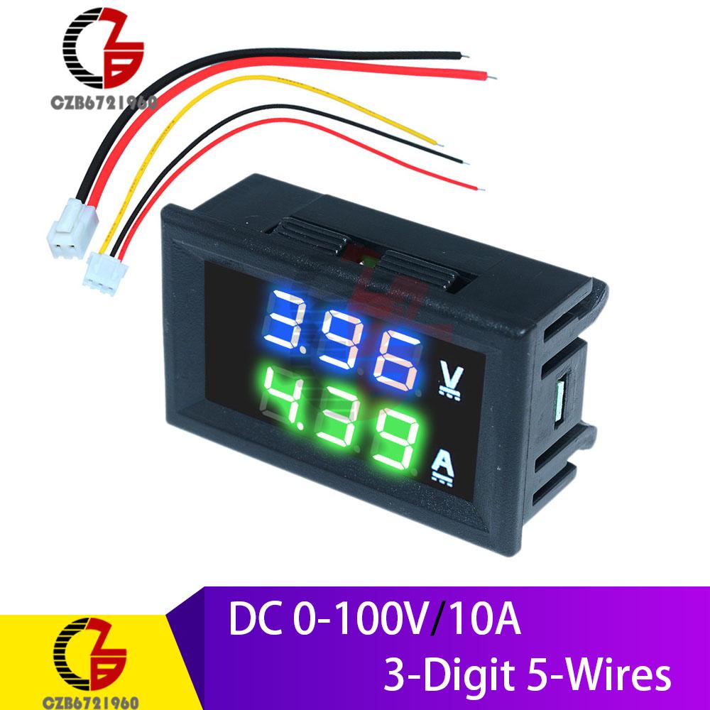 High Accuracy DC 100V 10A Digital Car Voltmeter Ammeter Motorcycle Voltage Indicator Tester Current Meter Replace USB Tester 12V