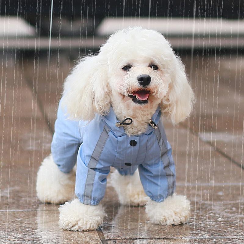 Dog Raincoat With Reflective Stripe Pet Outdoor Waterproof Pet Clothes Small Medium Dogs Hoodie Pets Raincoat Accessories
