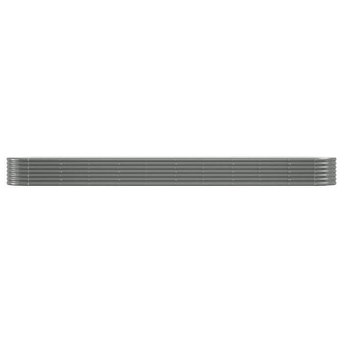 VidaXL Raised Garden Bed Flower Pot Planter Box Raised Bed Patio Terrace Outdoor Galvanized Steel 440x80x36 318934