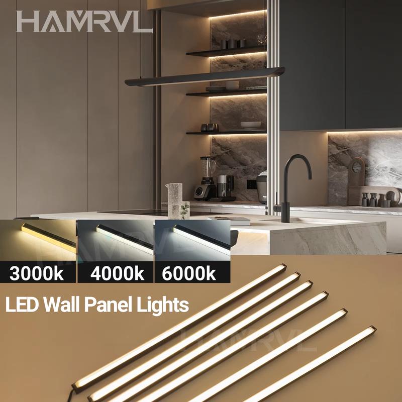 

Touch Sensor LED Strip Light Wireless Transparent Wood Aluminum Rechargeable Cabinet Wardrobe Kitchen Light Auto On/Off No Dark black-No-drill