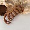Large French Temperament Solid Wood Color Hairpin - Advanced Oil Painting Feel Shark Clip for Elegant Updo
