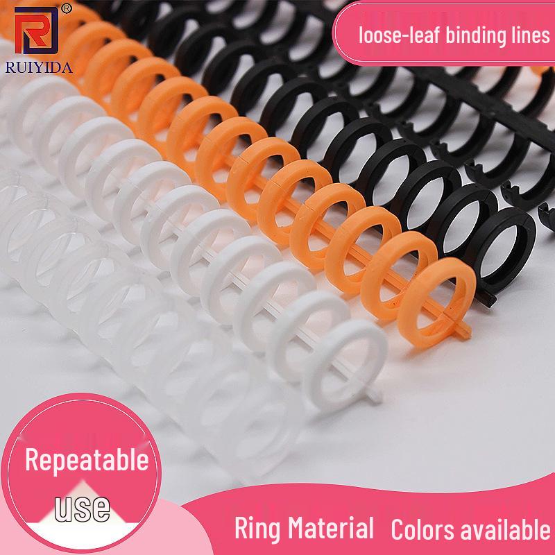 

Adjustable 30-Hole Loose Leaf Binding Strips, 10mm/12mm, Removable & Customizable for A4/A5. Light Orange Yellow 10mm