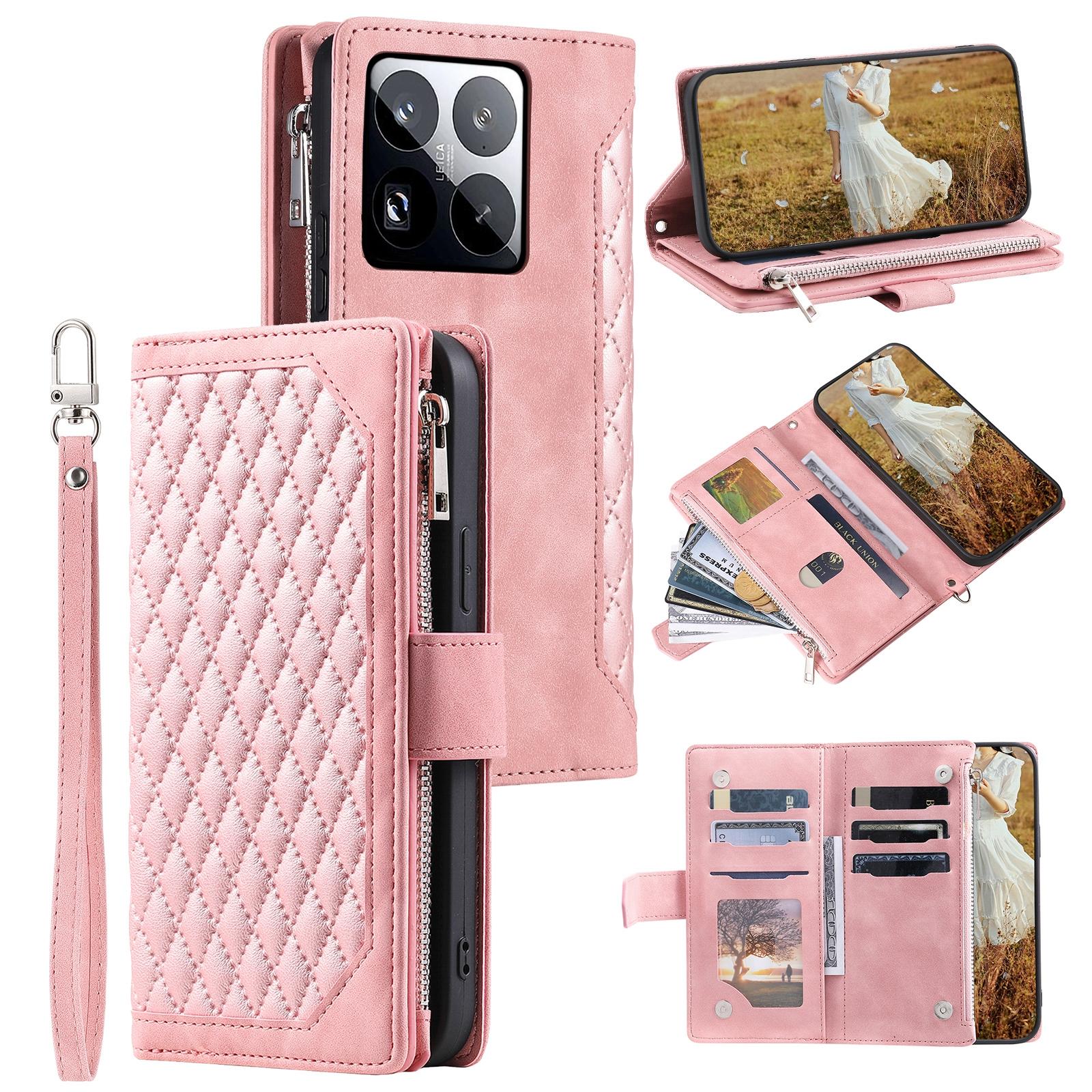 Style 005 For Xiaomi 15 Pro Wallet Case Rhombus Stitching Line PU Leather Phone Cover E