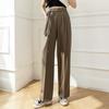 Straight Lace-up Suit Pants Women's Autumn Small High Waist Drape Wide-leg Pants New Trousers Casual Pants