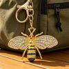 Keychain Pendant Zinc Alloy Rhinestones Bee Shape Key Chain with Lobster Clasp Easy to Hang Key Holder Backpack Car Accessory