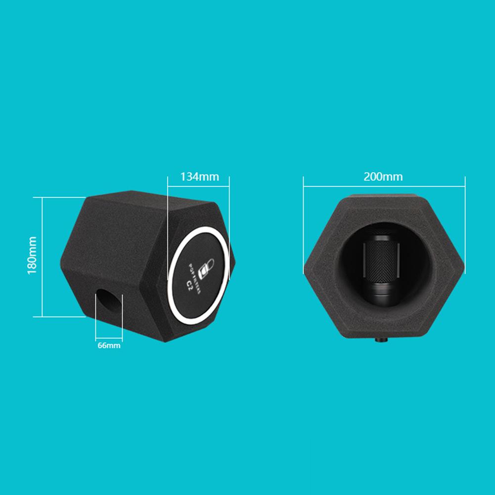 

C2 Universal Studio Mic Screen Live Recording Microphone Anti-Interference Noise Reduction Wind Screen Soundproof Filter Cover чорний