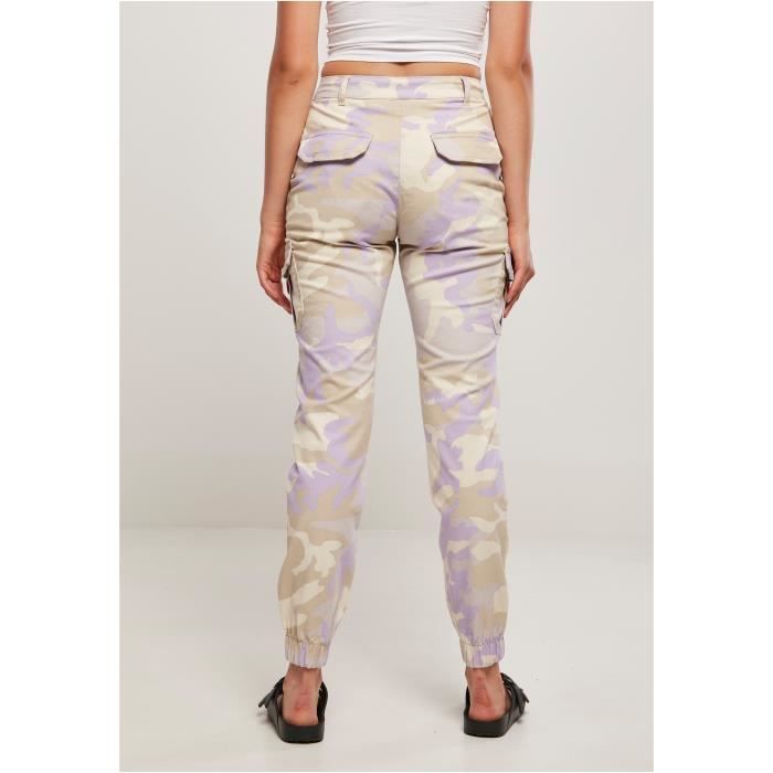 Damen Cargo-Hose Urban Classics - beige camouflage/lavendel - 28