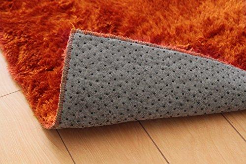 IKEHIKO Rug, 4-Tatami Size, Solid Shaggy Texture, Available In Large Orange, Approx. 200 X 300 Cm, Compatible with Heated Carpets, #3952239