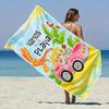 Tropical Summer Beach Towel Flat Print Cartoon Palm Tree Pink Convertible Pool Towel for Seaside Holiday Outdoor Party Decor