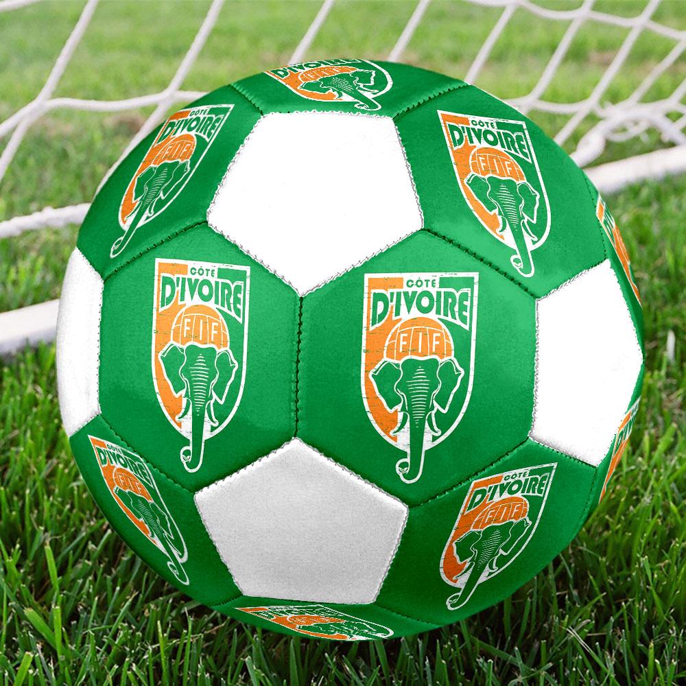 Ivory Coast football logo Size 5 Soccer Ball, Machine-Stitched PVC, Durable & High Bounce, All Ages Fit, fan merchandise, matches & outdoor use.