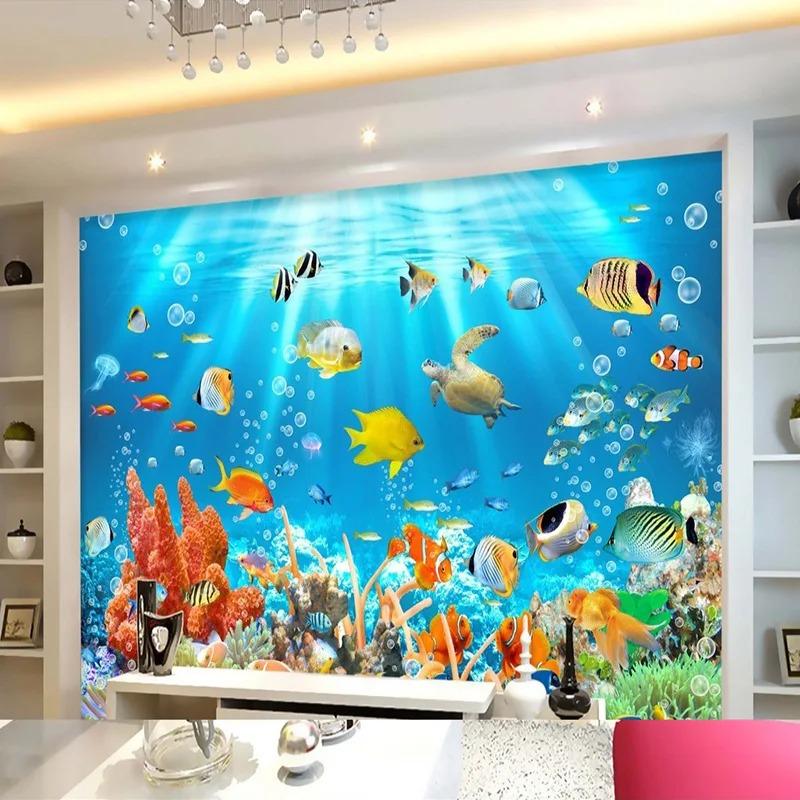 3d Kids Wallpaper Underwater World Mural Fish And Coral Photo Wall Paper Children's Room Background Wall Murals