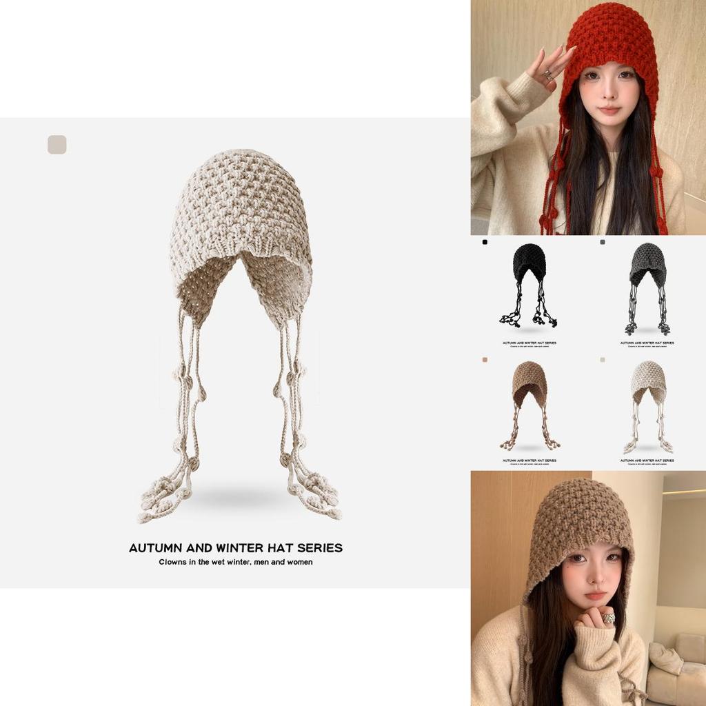 Autumn Winter Felt Cap For Women Handmade Windproof With Embroidered Text