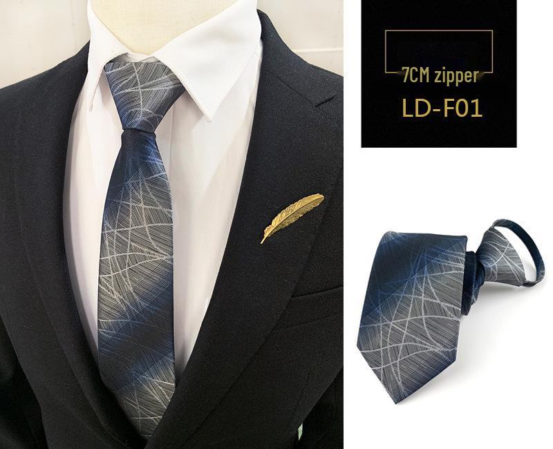 Zipper Style Knot-Free Men's Business Casual Tie
