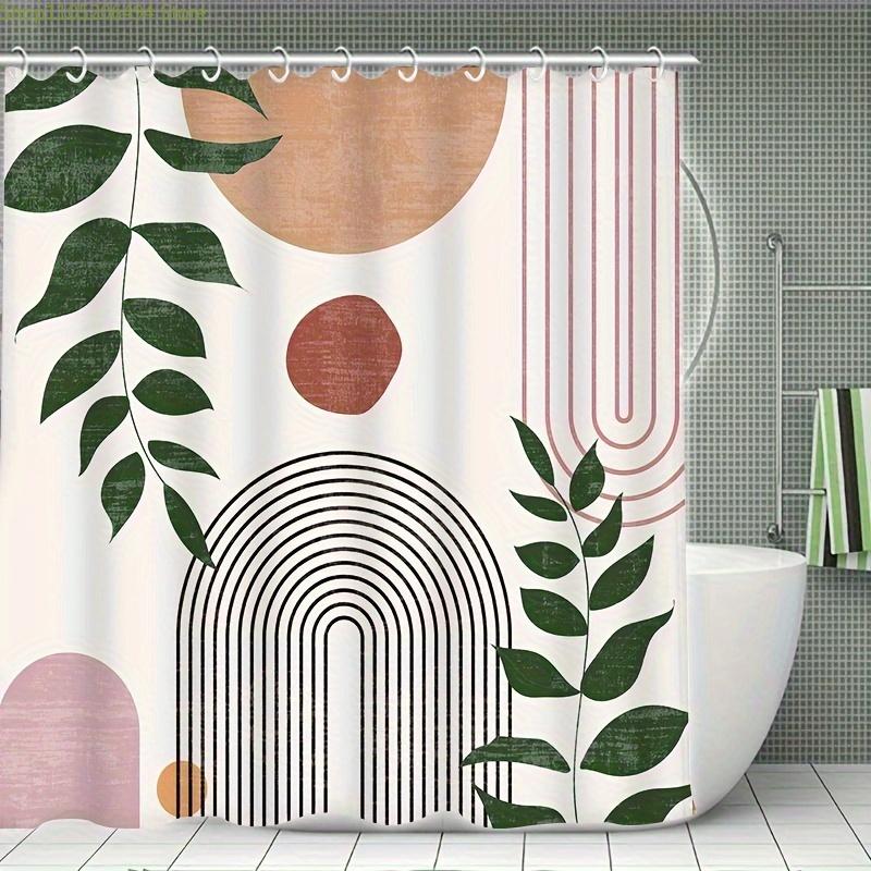 1/4pcs Bohemian Style Printed Creative Shower Curtain Set, Decorative Bathroom Set Includes 2D Flat Printed Shower Curtain, No